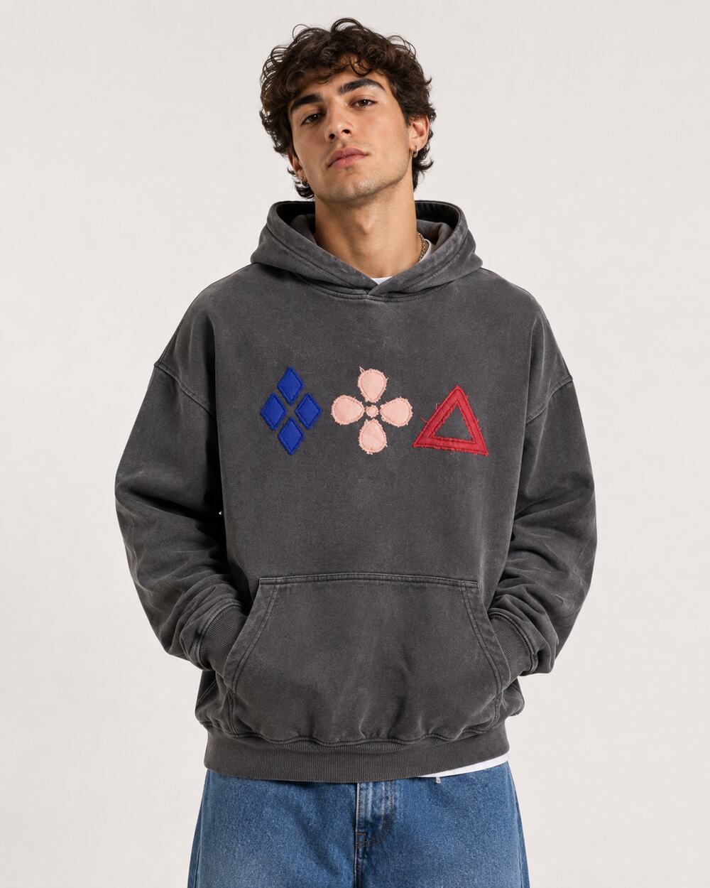 New Samurai Champloo Steady Hands Crunchyroll Licensed Hoodie washed Gray Medium